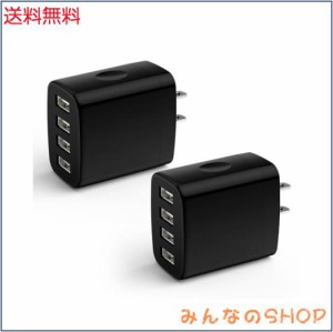 FodLop USB充電器 USBコンセント iPhone急速充電器 4口同時【USB-A×4/24W/PSE認証】usb電源 充電アダプター 携帯充電器 iPhone15,14,13,