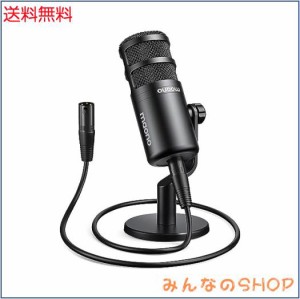 MAONO XLR マイク ダイナミックマイク ボーカルマイク 単一指向性 ポップフィルター内蔵 XLR-XLRケーブル接続 マイクスタンド付き オーデ