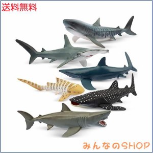 TOYMANY 動物フィギュア 6PCSサメフィギュア 海洋動物フィギュアセット 12cm〜14cm 生物 魚類 海の生き物 リアルな動物模型 サメ好き 人