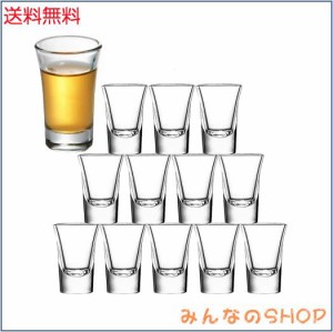 ショットグラス 12個-30ml クリアシミニショットグラス ヘビーベースの30mlウイスキーグラスセット ミニ テキーラグラス (12)