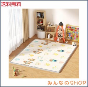 GruFini プレイマット 赤ちゃん 折りたたみ 180×155×1cm 厚手 安全検査済み ベビーマット 防水 防音 ベビープレイマット 滑り止め おし