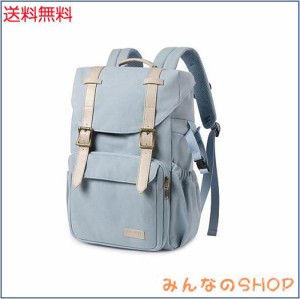 BAGSMART カメラバッグ おしゃれ 防水 カメラリュック DSLRカメラ レンズ 三脚収納可 BLUE