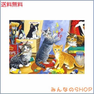 CHengQiSM 1000ピース ジグソーパズル 絵を描いてる猫たち パズル 猫 おしゃれ インテリア（70×50cm）