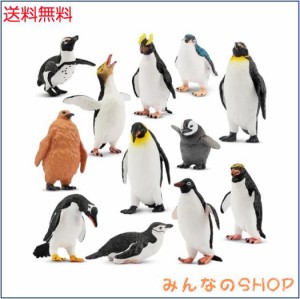 TOYMANY 12PCS動物フィギュア ペンギンフィギュア 南極動物フィギュアセット 南極圏 リアルな動物模型 モデル 人気動物 おもちゃ 玩具 誕