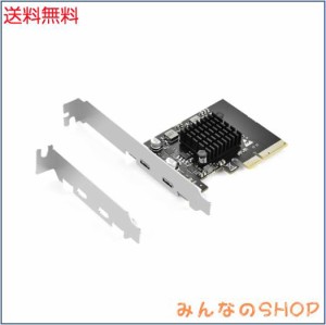 ELUTENG PCIE USB C 3.2 Gen2 増設ボード 10Gbps 2つのUSB Type-Cポート USB3.2拡張カード タイプc 増設 PCIEインターフェースカード PCI