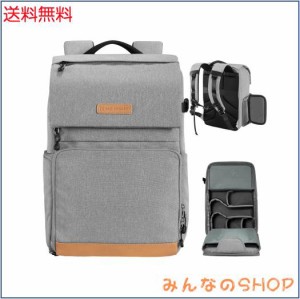 [K＆F Concept] カメラバッグ カメラ用バックパック カメラリュック 22L 大容量 おしゃれ 2気室 カメラリュックサック サイドアクセス レ