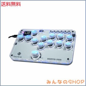 レバーレスアケコン 超薄型オールボタンアケコンfor PC/Switch/PS4 PS3 RGBライト DIY ホットスワップ 連射機能 格闘ゲームコントローラ