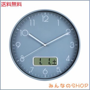 Nbdeal 掛け時計 電波時計 静音 連続秒針 おしゃれ 日付 曜日表示 直径30cm 壁掛け 時計 北欧 グレー LCD-H6697