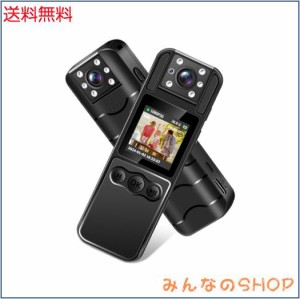 ミニ 小型カメラ ZHTNC 1.3Inch カラースクリーン ボディカメラ ウェアラブルカメラ 防犯カメラ 180°可転レンズ 1080P 256GB対応 録画/