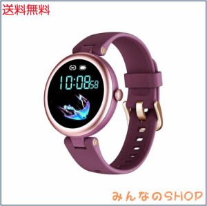 SHANG WING スマートウォッチ iphone アンドロイド対応 レディース 丸型 腕時計 歩数計 活動量計 Smart Watch Women 1.09インチ高精細画