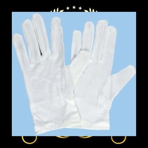 品質管理用作業手袋 綿スムス マチアリ LL:40綿100% スムース編 マチ付き 1003