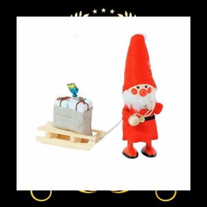 【NORDIKA nisse ノルディカ ニッセ】クリスマス 木製人形（そりを引いたサンタ / NRD120060）