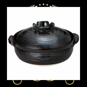 山下工芸 土鍋 陶器 29.5×φ25×15cm(身9.8cm) 藍ロマン8号IH鍋 プレート式 15032440