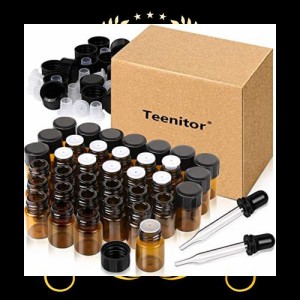 Teenitor 遮光瓶 2ml 精油小分け アロマオイル保存用遮光瓶 36本セット スポイト付け 遮光ビン アロマ保存容器 精油瓶 遮光ガラス瓶 茶色