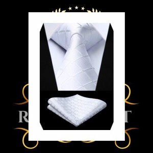 [ヒスデン] 結婚式 白 ネクタイ セット メンズ フォーマル ビジネス ネクタイ ポケットチーフ セット おしゃれ 紳士 礼服用 高級 入学式 