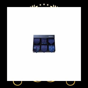 [HISDERN] ビジネス ネイビー ネクタイ 5本セット フォーマル ネクタイ チーフ メンズ 結婚式 青 ネクタイ ブランド プレゼント T5A003