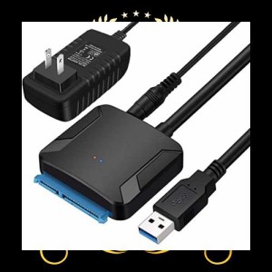 Runbod SATA USB 変換ケーブル 3.5インチ HDD SATA USB変換アダプタ 2.5インチ HDD SSD USB 変換ケーブル PSE認証済12V/2A電源付き SATA3