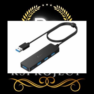 Aceele USB ハブ 4 USB ポート USB 3.0 ウルトラスリム ハブ, USB ハブ 120cm 延長ケーブル 5Gbps 超高速 軽量 PC MacBook/Chromebook Wi