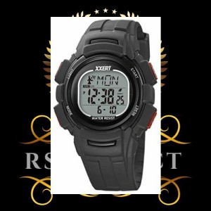 [NOA精密] 腕時計 デジタル イグザート 電波 ソーラー 防水 ウレタンベルト XXW-503 BK メンズ ブラック