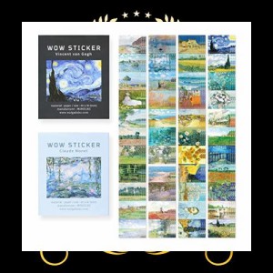 モノライク ワウ ステッカー ゴッホ + モネ Wow Sticker Gogh+Monet set - 可愛いステッカー、ダイアリーデコ、ミニスティッカー、ステッ