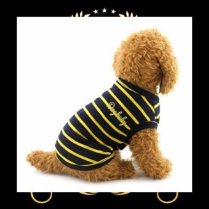 ZUNEA 犬の服 春 夏 タンクトップ 小型犬用 綿製 ストライプ Tシャツ ボーダー柄 おしゃれ かわいい クール ベスト ペット洋服 可愛い 人