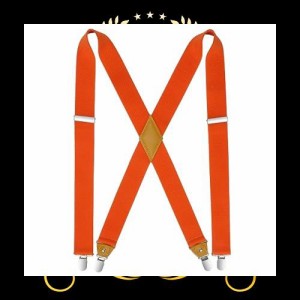 [ヒスデン] サスペンダー メンズ オレンジ サスペンダー X型 35mm 男女兼用 吊りバンド 無地 紳士用 ホルスター 結婚式 ビジネス カジュ
