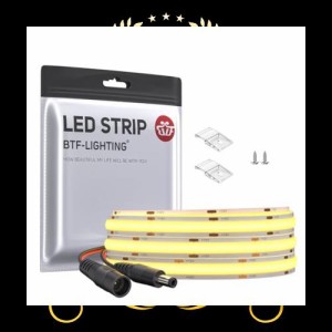 BTF-LIGHTING FCOB COB LEDテープライト 高密度 フレキシブル LEDテープライト 1M 528LEDs/m 昼光色 6000K 幅10mm ストリップライト DC12