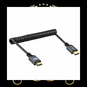 Twozoh HDMI to HDMI ケーブル カール加工, HDMI ケーブル ストレッチスプリングケーブル オス-オス, 4k/60Hz伸縮調節可能 30CM(150CM延