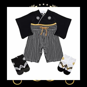 [Comfort U] ベビー服 袴 ロンパース 男の子 袴カバーオール 綿100% 和柄 子供服 袴風 衣装 和服 着物 靴下付き 赤ちゃん 新生児 フォー