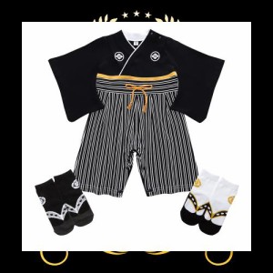 [Comfort U] ベビー服 袴 ロンパース 男の子 袴カバーオール 綿100% 和柄 子供服 袴風 衣装 和服 着物 靴下付き 赤ちゃん 新生児 フォー