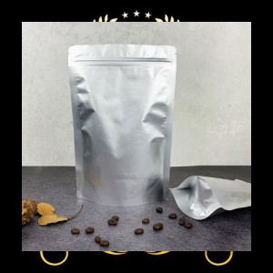 30枚 アルミ袋 チャック付き コーヒー豆 保存 遮光 防臭 小分け袋 真空パック 食品 ジッパーバッグ (14x19cm)