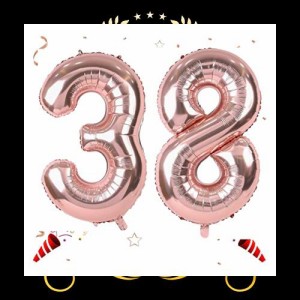 数字 バルーン 40インチ 大きい バースデーバルーン【数字38】 ナンバーバルーン 誕生日 風船 バースデー 飾り アルミ風船 約90cm ビッグ