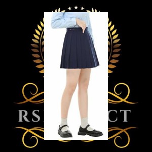 [Sharphon] 制服 スカート ミニスカート 黒 紺 灰 白 5色 39CM 丈 無地 ライン ハイウエスト プリーツスカート