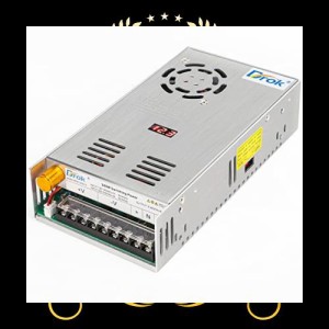 DROK スイッチング電源 AC 110/220V→DC 0-48V 5A 240W 電圧調整可能 安定化電源 直流電源変換器 過負荷電圧遮断 放熱ファン付き コンバ