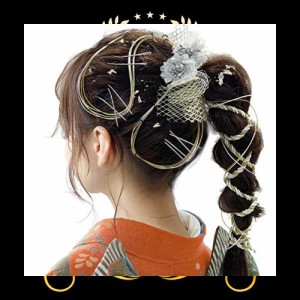 【JZOON 髪飾り】成人式 水引 金箔 銀箔 組紐 人気 ロープ ゴールド シルバー ヘアアクセサリー 前撮り 振袖 卒業式 結婚式 和装 袴 着物