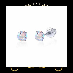 Limerencia 純チタン ピアス 医療用ピアス 金属アレルギー対応 5mm CZ セカンドピアス チタンピアス つけっぱなし 軟骨ピアス 両面着用型