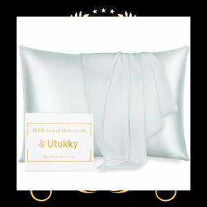 Utukky 枕カバー シルク枕カバー 43×63cm シルク100％枕カバー 6Aランク 封筒式 両面用 シルクタイプ 封筒式 ピローケース 美髪・美肌 