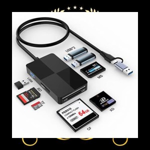 USB C USB 3.0 マルチカードリーダーハブ、8 in 2 XD SD CF MS TF MicroSDカードアダプター+ USBハブ×3、XDピクチャーカードリーダー 5G