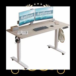 Radlove パソコンデスク 電動昇降式 デスク 電動式 パソコンデスク ゲーミングデスク 机 電動昇降式スタンディングデスク PCデスク つく