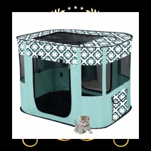 Benebomoペットサークル 猫 ケージ 長方形 折りたたみサークル ペットさーくる 犬 ケージ 室内 屋外 屋根付き 猫サークル ペットケージ 
