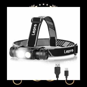 Lepro ヘッドライト 充電式 LED ヘッドランプ 超高輝度 ledヘッドライト 釣り 登山 【600-1000ルーメン/白光＆赤光/6つ点灯モード/実用点