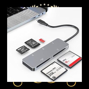 USB C CFast 2.0 カードリーダー、CFastカードリーダー、Type-C 3.0 5Gbs CFastメモリーカードアダプター、サンディスク、レキサー、トラ