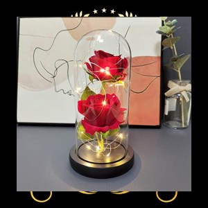 バラ 造花 Lechin 枯れない花 薔薇 造花 フラワーライト LEDライト付き電池式 薔薇 花束 プレゼントバラ バレンタインデー 母の日 お祝い