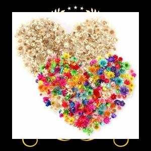 Neiang ドライフラワー レジン用 400個入り 押し花 乾燥シート レジン ドライフラワー ドライフラワー 花材 ホログラム パーツ ホワイト