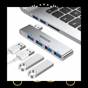 ノートパソコン用USBハブ、MOGOOD USBハブ3.0 USBスプリッタ薄型データUSBハブ［充電非対応］ノートパソコン、Windows PC、Mac、プリンタ