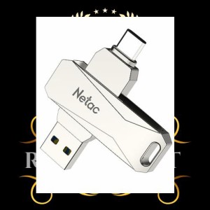 Netac USBメモリ 256GB 2in1 USB3.1/3.0・タイプc 高速メモリー 大容量フラッシュメモリ 外付けメモリ 小型 360度回転式 スマホ用 Mac Wi