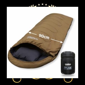寝袋 シュラフ 冬用 オールシーズン 封筒型 (コヨーテ)