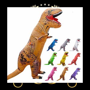 大人用 ティラノサウルス インフレータブルスーツ T-REX コスプレ服 (レッド)