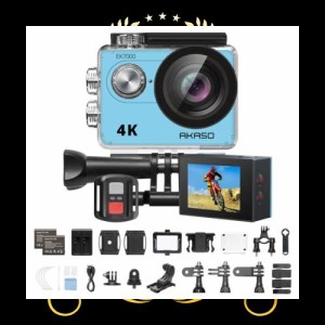 AKASO EK7000 アクションカメラ 4K 2000万画素 水中カメラ WiFi搭載 外部マイク対応 30M防水 HDMI出力 170度広角レンズ リモコン付き 105