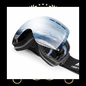 [HIKENTURE] スキーゴーグル メガネ対応 曇り止め 180°広視野 スノーゴーグル スノボートゴーグル 二層レンズ スノボ ゴーグル スポーツ